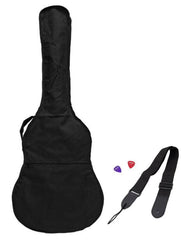 Martinez 'Slim Jim' G-Series Left Handed Full Size Student Classical Guitar Pack with Built In Tuner (Natural-Gloss)