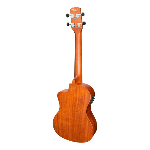 Martinez 'Southern Belle 6 Series' Mahogany Solid Top Electric Cutaway Tenor Ukulele with Hard Case (Sunburst)-MSBT-6C-NST