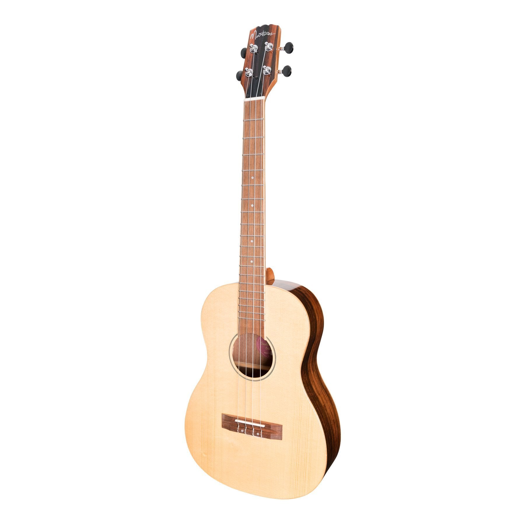 Martinez 'Southern Belle 7 Series' Spruce Solid Top Electric Baritone Ukulele with Hard Case (Natural Gloss)-MSBB-7-NGL