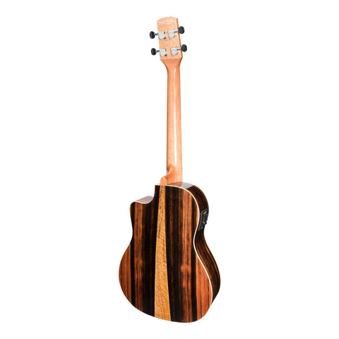 Martinez 'Southern Belle 7 Series' Spruce Solid Top Electric Cutaway Baritone Ukulele with Hard Case (Natural Gloss)-MSBB-7C-NGL