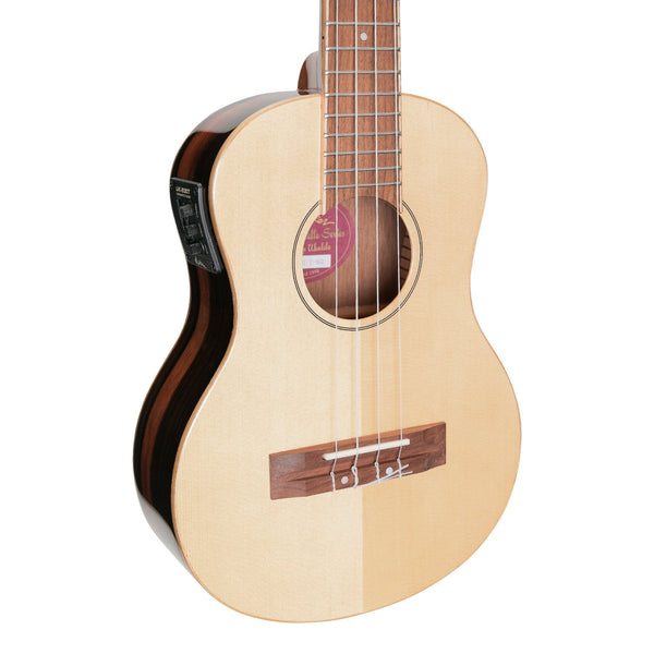 Martinez 'Southern Belle 7 Series' Spruce Solid Top Electric Tenor Ukulele with Hard Case (Natural Gloss)