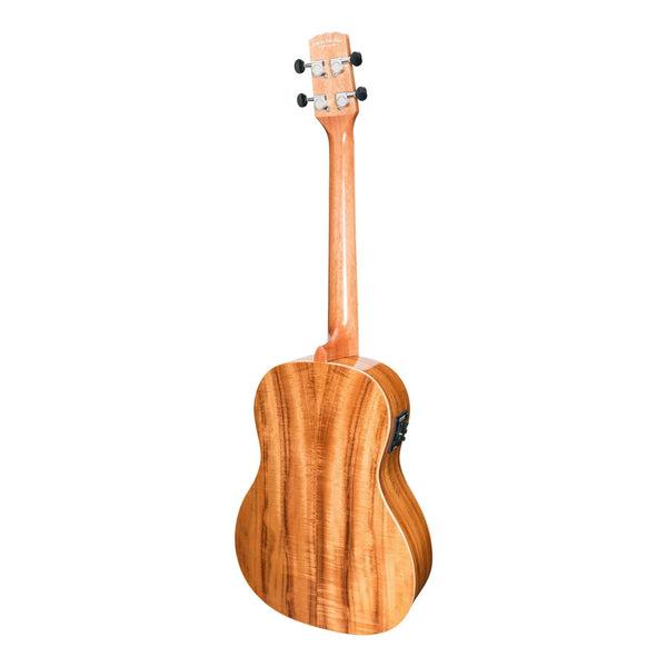 Martinez 'Southern Belle 8 Series' Koa Solid Top Electric Baritone Ukulele with Hard Case (Natural Gloss)
