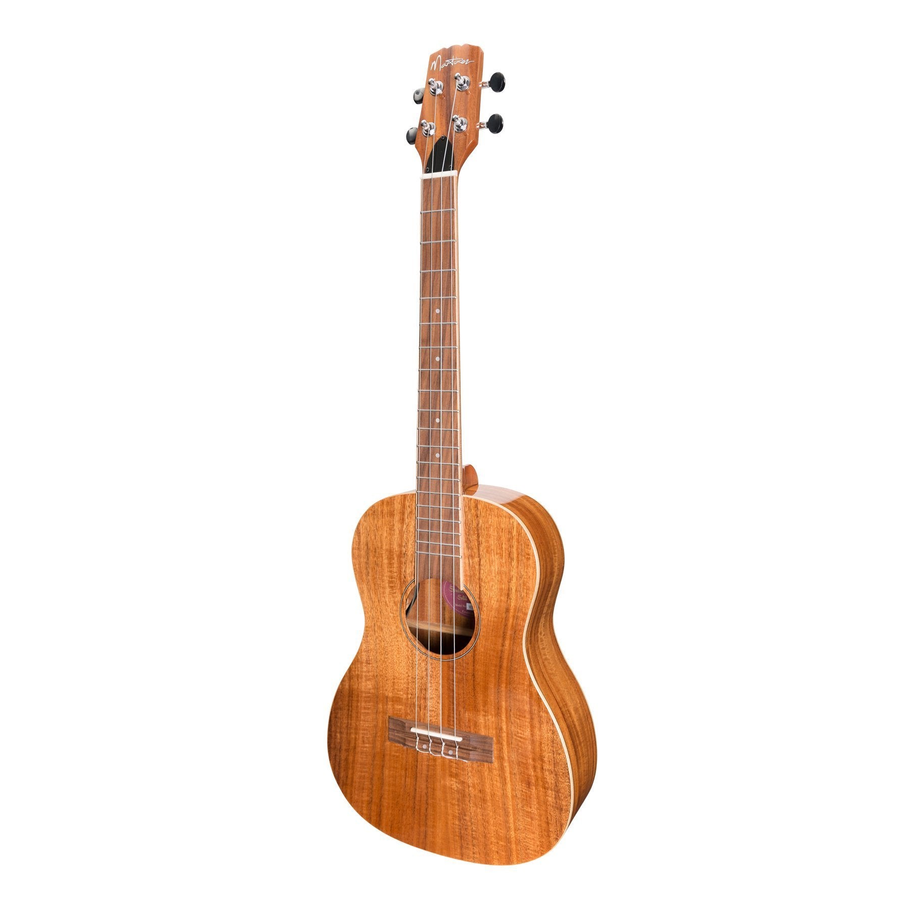 Martinez 'Southern Belle 8 Series' Koa Solid Top Electric Baritone Ukulele with Hard Case (Natural Gloss)-MSBB-8-NGL
