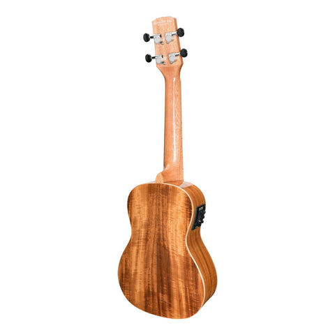Martinez 'Southern Belle 8 Series' Koa Solid Top Electric Concert Ukulele with Hard Case (Natural Gloss)