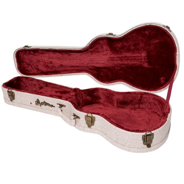 Martinez 'Southern Belle' Deluxe Shaped Baritone Ukulele Hard Case (Ivory)