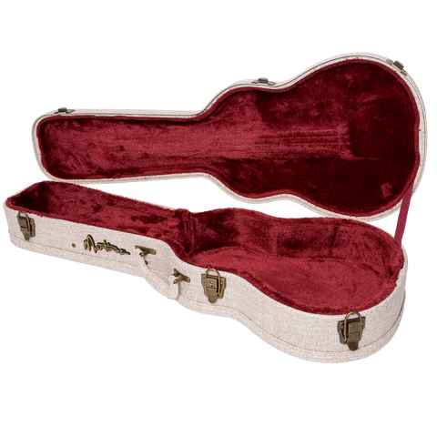 Martinez 'Southern Belle' Deluxe Shaped Baritone Ukulele Hard Case (Ivory)