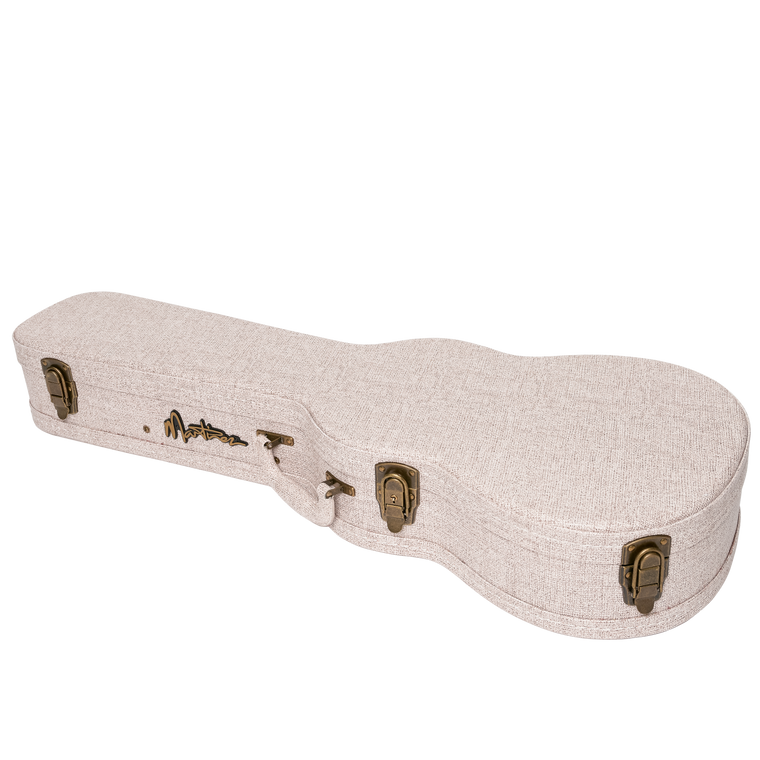 Martinez 'Southern Belle' Deluxe Shaped Baritone Ukulele Hard Case (Ivory)