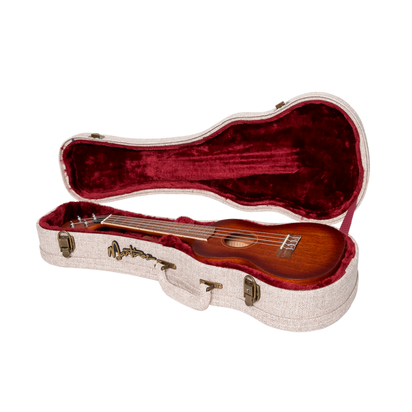 Martinez 'Southern Belle' Deluxe Shaped Concert Ukulele Hard Case (Ivory)