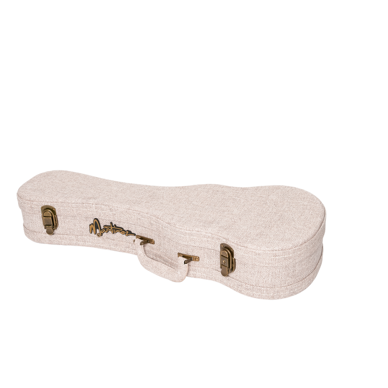 Martinez 'Southern Belle' Deluxe Shaped Concert Ukulele Hard Case (Ivory)