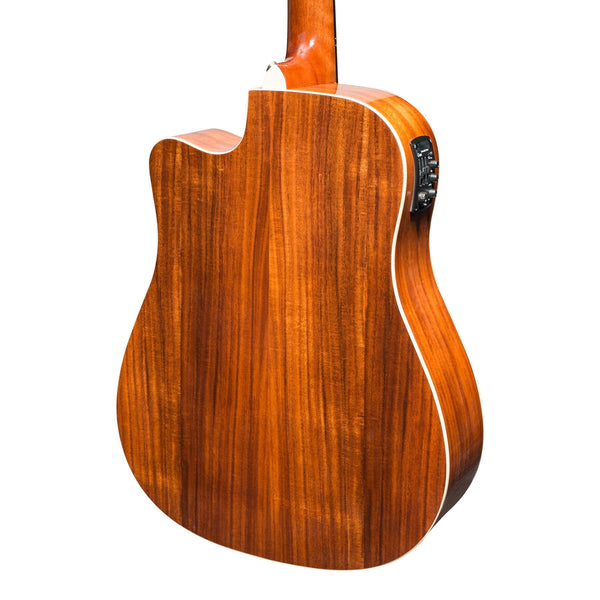 Martinez 'Southern Star Series' Koa Solid Top 12-String Acoustic-Electric Dreadnought Cutaway Guitar (Natural Gloss)-MPC-812C-NGL