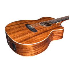 Martinez 'Southern Star Series' Koa Solid Top 12-String Acoustic-Electric Small Body Cutaway Guitar (Natural Gloss)