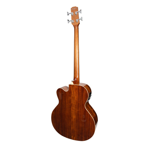 Martinez 'Southern Star Series' Koa Solid Top Acoustic-Electric Cutaway Bass Guitar (Natural Gloss)-MBC-8C-NGL