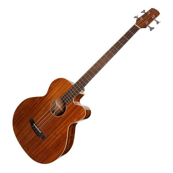 Martinez 'Southern Star Series' Koa Solid Top Acoustic-Electric Cutaway Bass Guitar (Natural Gloss)