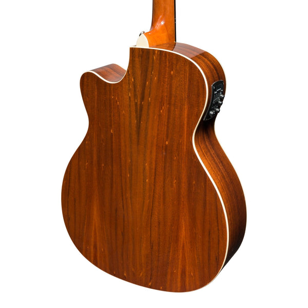 Martinez 'Southern Star Series' Koa Solid Top Acoustic-Electric Small Body Cutaway Guitar (Natural Gloss)