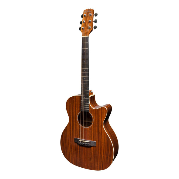 Martinez 'Southern Star Series' Koa Solid Top Acoustic-Electric Small Body Cutaway Guitar (Natural Gloss)-MFPC-8C-NGL