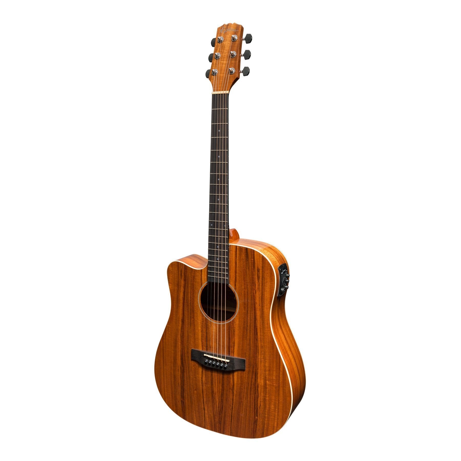 Martinez 'Southern Star Series' Left Handed Koa Solid Top Acoustic-Electric Dreadnought Cutaway Guitar (Natural Gloss)-MPC-8CL-NGL