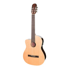 Martinez 'Southern Star Series' Left Handed Spruce Solid Top Acoustic-Electric Classical Cutaway Guitar (Natural Gloss)-MCPC-7CL-NGL