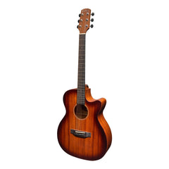 Martinez 'Southern Star Series' Mahogany Solid Top Acoustic-Electric Small Body Cutaway Guitar (Satin Sunburst)-MFPC-6C-NST