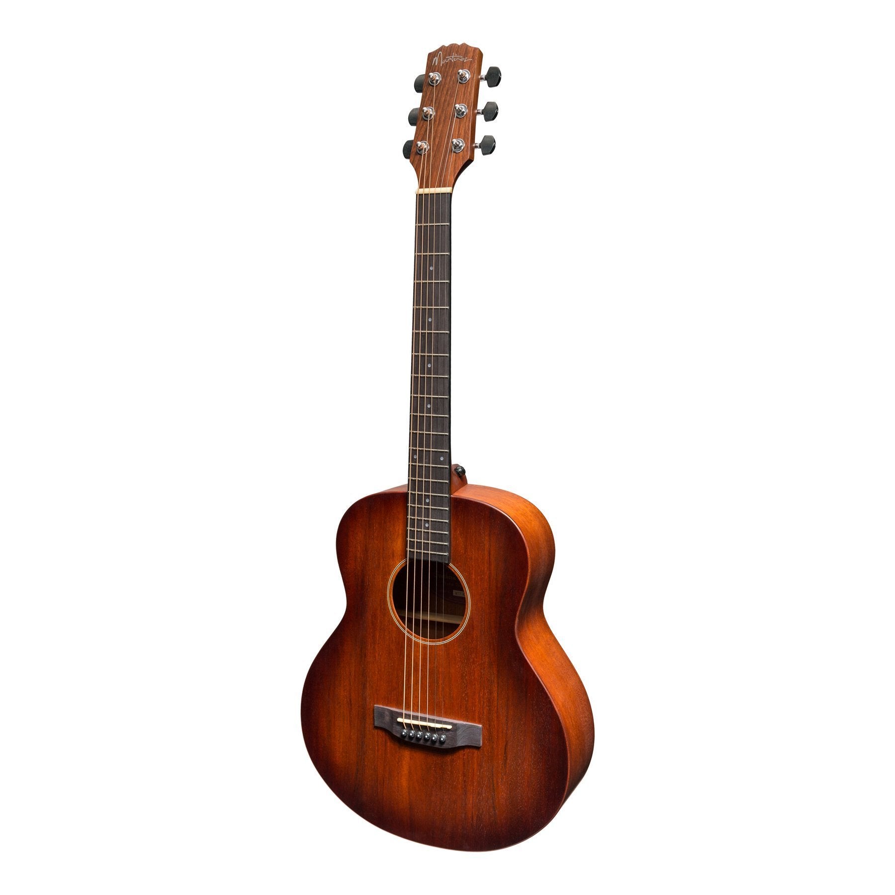 Martinez 'Southern Star Series' Mahogany Solid Top Acoustic-Electric TS-Mini Guitar (Satin Sunburst)-MTT-6-NST
