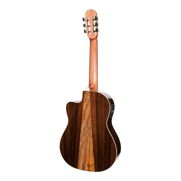 Martinez 'Southern Star Series' Spruce Solid Top Acoustic-Electric Classical Cutaway Guitar (Natural Gloss)