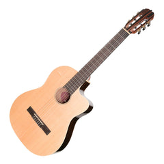 Martinez 'Southern Star Series' Spruce Solid Top Acoustic-Electric Classical Cutaway Guitar (Natural Gloss)