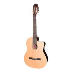 Martinez 'Southern Star Series' Spruce Solid Top Acoustic-Electric Classical Cutaway Guitar (Natural Gloss)-MCPC-7C-NGL