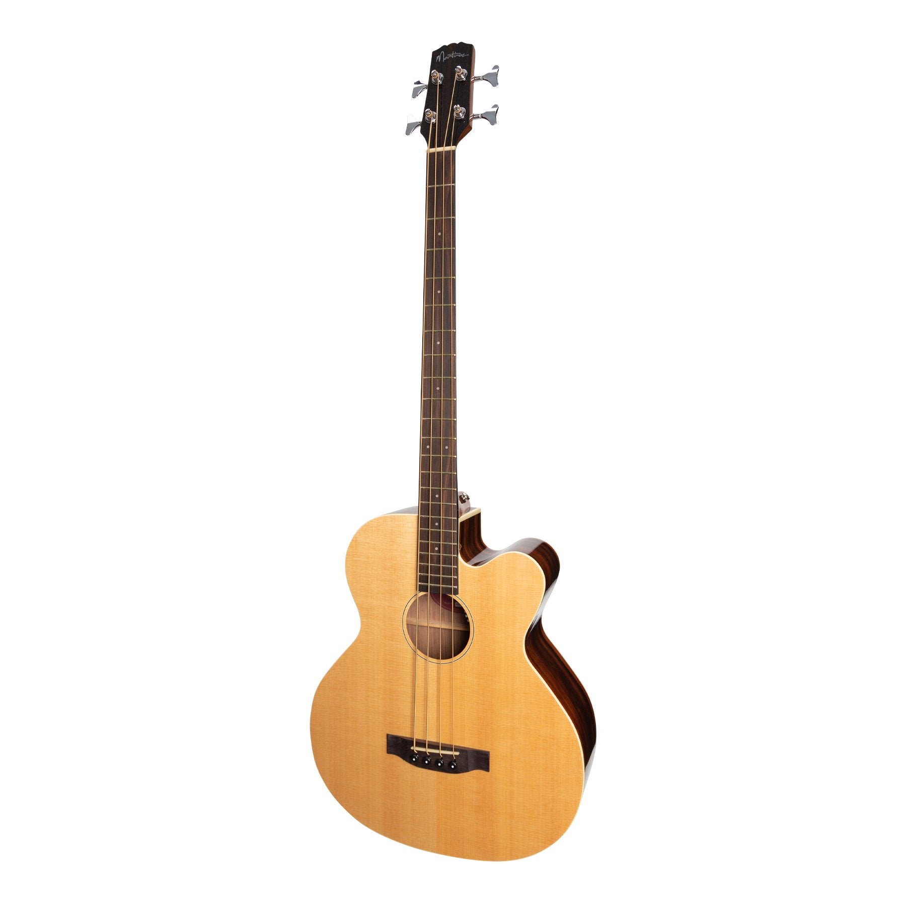 Martinez 'Southern Star Series' Spruce Solid Top Acoustic-Electric Cutaway Bass Guitar (Natural Gloss)-MBC-7C-NGL