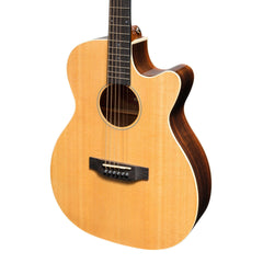 Martinez 'Southern Star Series' Spruce Solid Top Acoustic-Electric Small Body Cutaway Guitar (Natural Gloss)
