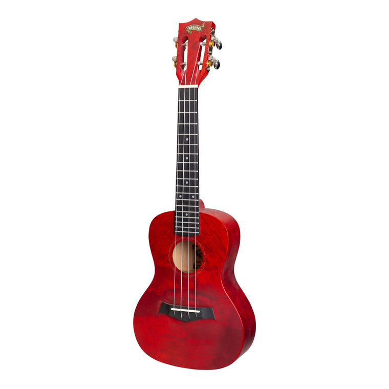 Mojo 'Traditional Series' Quilted Maple Concert Ukulele with Gig Bag (Red)