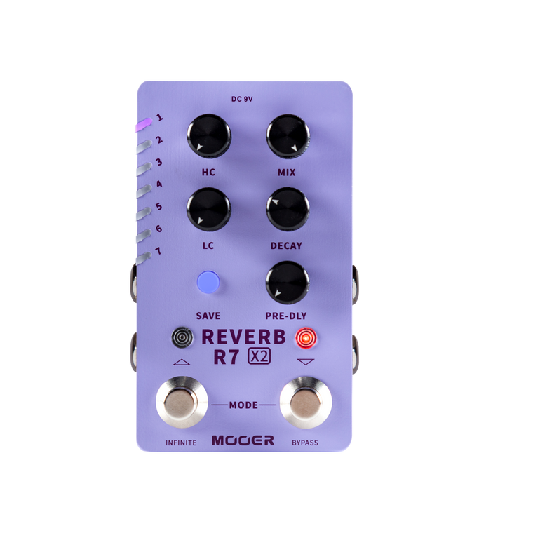 Mooer Dual Footswitch Stereo Reverb X2 Guitar Effects Pedal