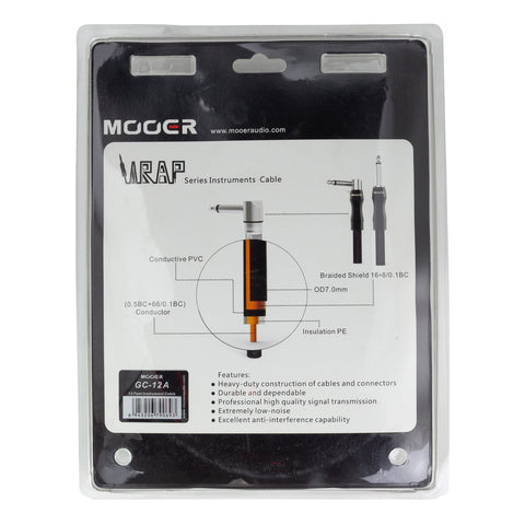 Mooer Guitar Cable Angled Jack to Angled Jack (12ft)-MEP-GC-12A