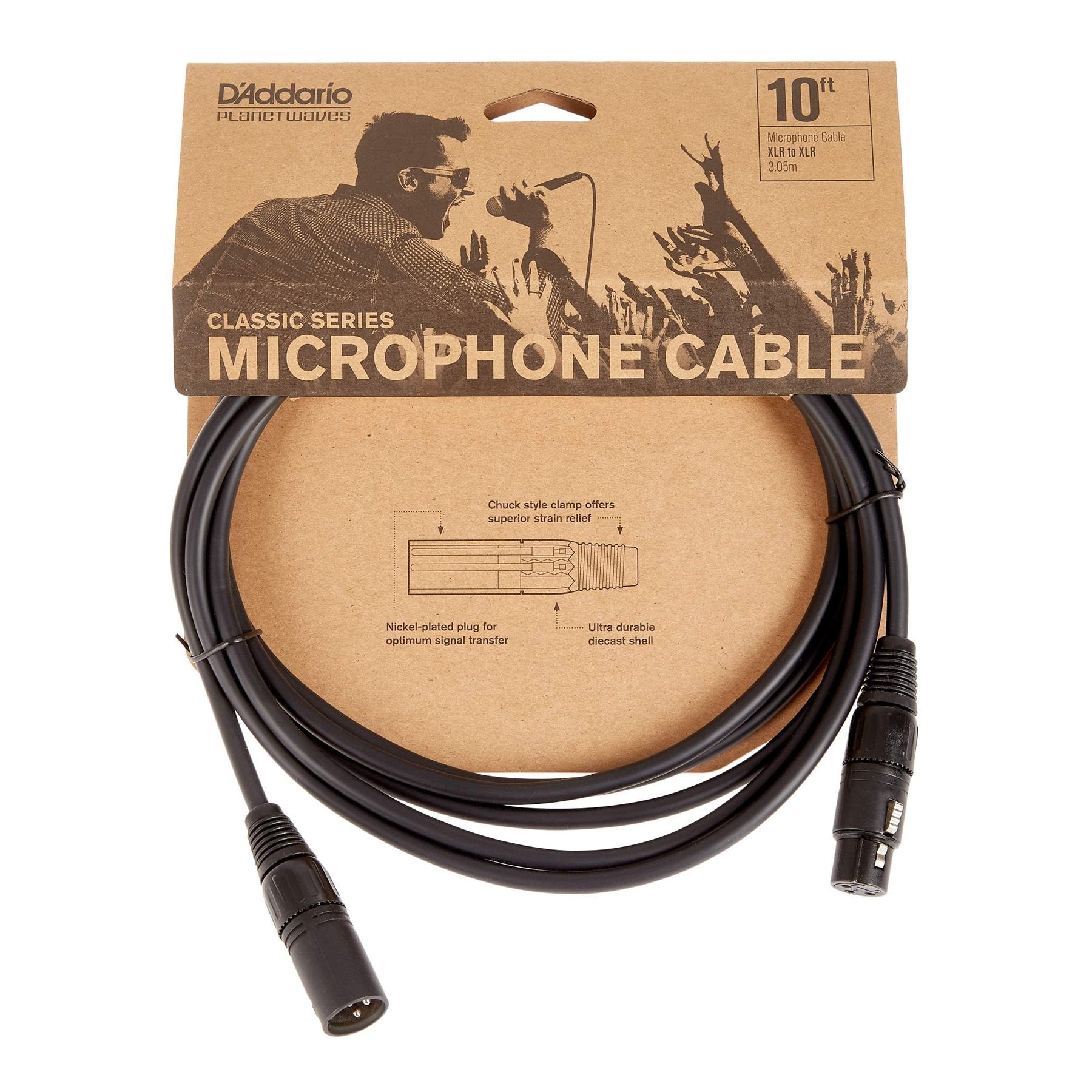 Planet Waves 'Classic Series' XLR Male to XLR Female Microphone Cable (10ft)-PW-CMIC-10