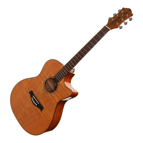 Ranch Flame Maple Top Acoustic Small-Body Cutaway Guitar (Natural Gloss)