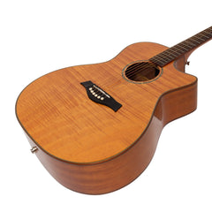 Ranch Flame Maple Top Acoustic Small-Body Cutaway Guitar (Natural Gloss)