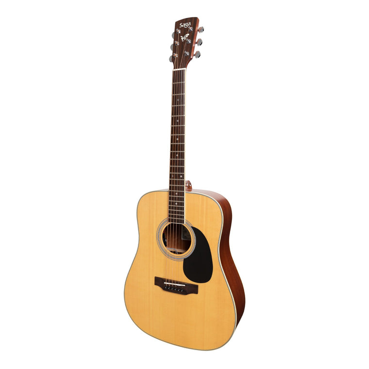 Saga '700 Series' Solid Spruce Top Acoustic Dreadnought Guitar (Natural Satin)
