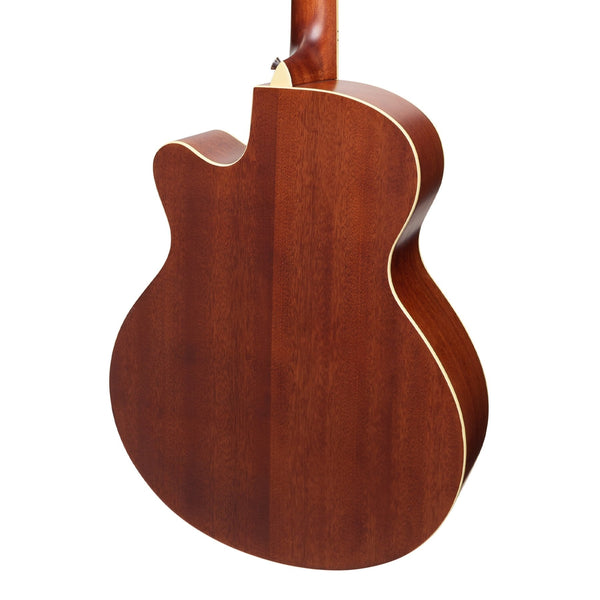 Saga '700 Series' Solid Spruce Top Acoustic-Electric Small-Body Cutaway Guitar (Natural)
