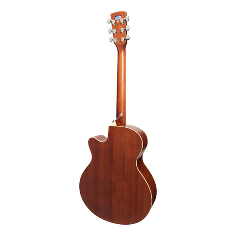 Saga '700 Series' Solid Spruce Top Acoustic-Electric Small-Body Cutaway Guitar (Natural Satin)-SA700C
