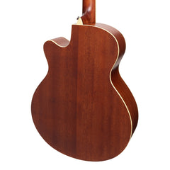 Saga '700 Series' Solid Spruce Top Acoustic-Electric Small-Body Cutaway Guitar (Natural Satin)