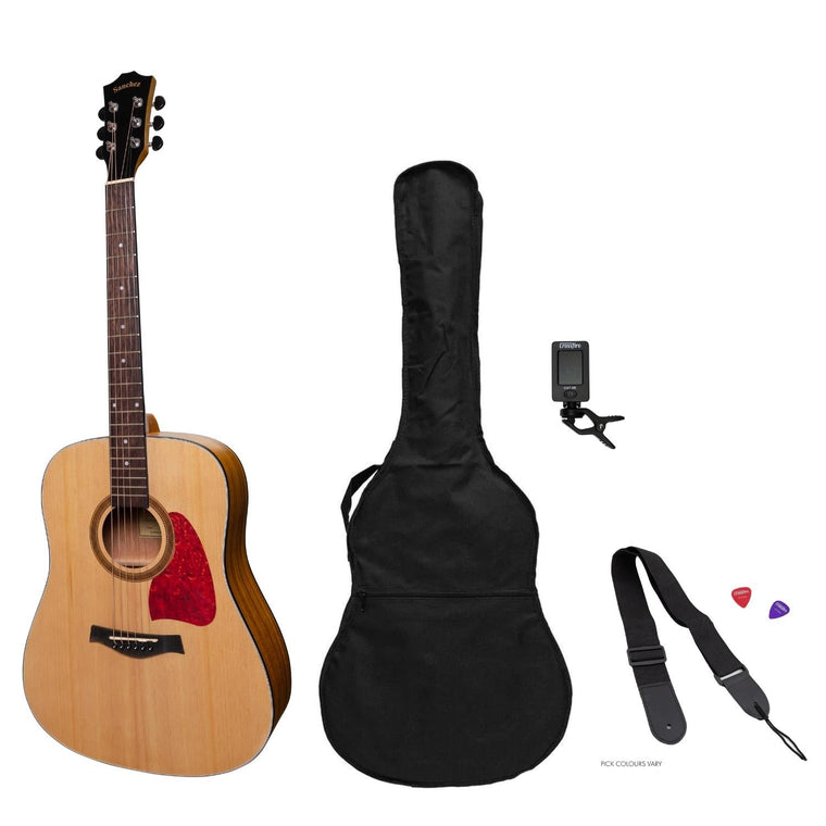 Sanchez Acoustic Dreadnought Guitar Pack (Spruce/Koa)