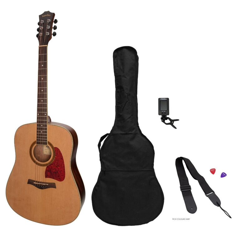 Sanchez Acoustic Dreadnought Guitar Pack (Spruce/Rosewood)