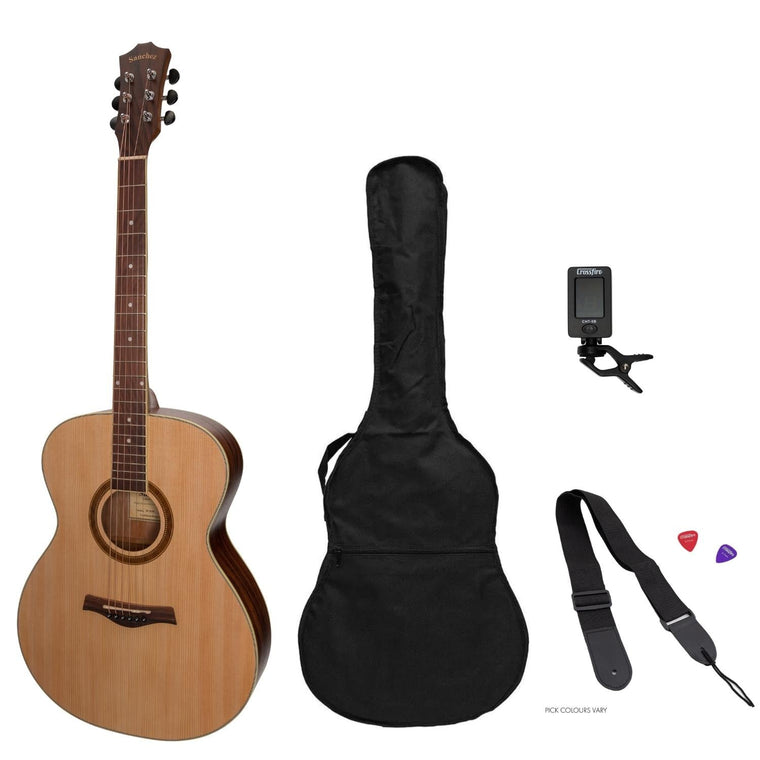 Sanchez Acoustic Small Body Guitar Pack (Spruce/Rosewood)