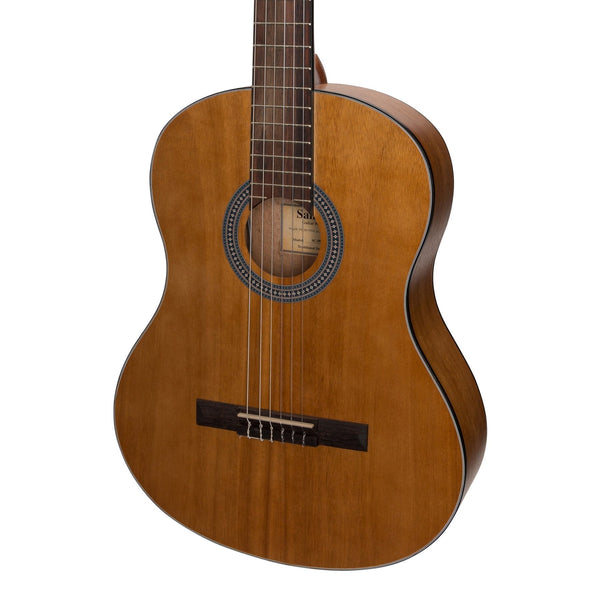 Sanchez Full Size Student Acoustic-Electric Classical Guitar with Pickup and Gig Bag (Koa)