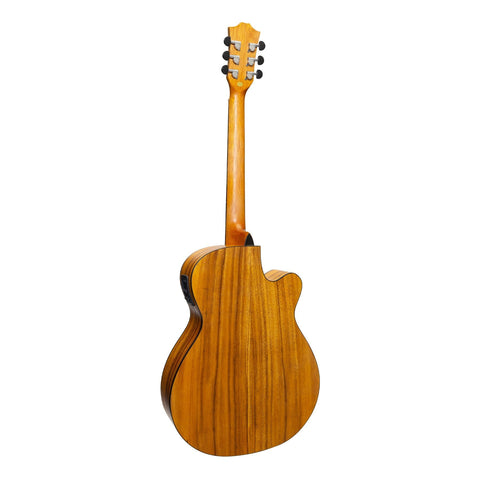 Sanchez Left Handed Acoustic-Electric Small Body Cutaway Guitar (Koa)-SFC-18L-KOA