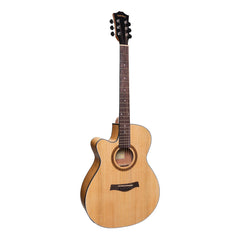 Sanchez Left Handed Acoustic-Electric Small Body Cutaway Guitar (Spruce/Acacia)-SFC-18L-SA