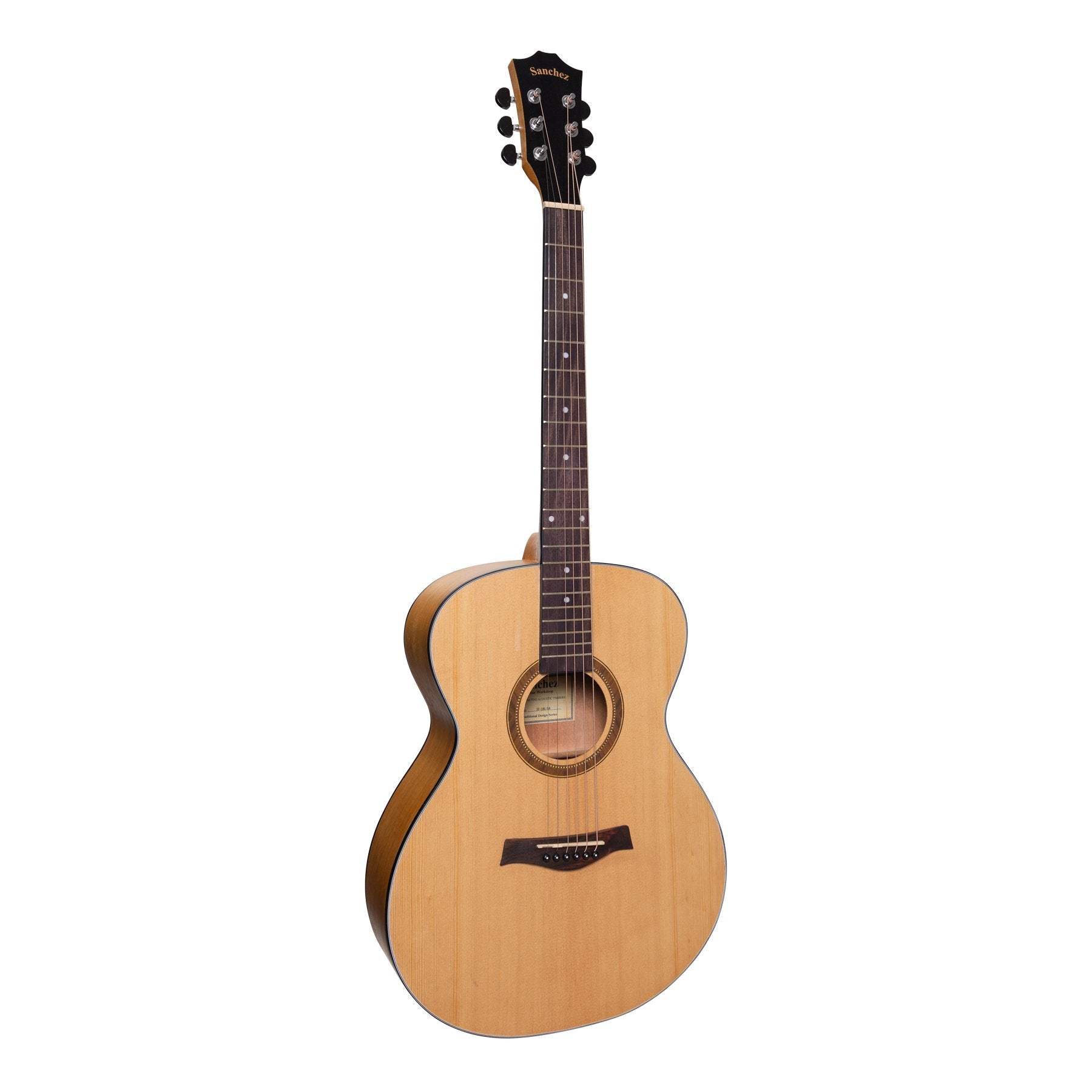 Sanchez Left Handed Acoustic Small Body Guitar (Spruce/Acacia)-SF-18L-SA