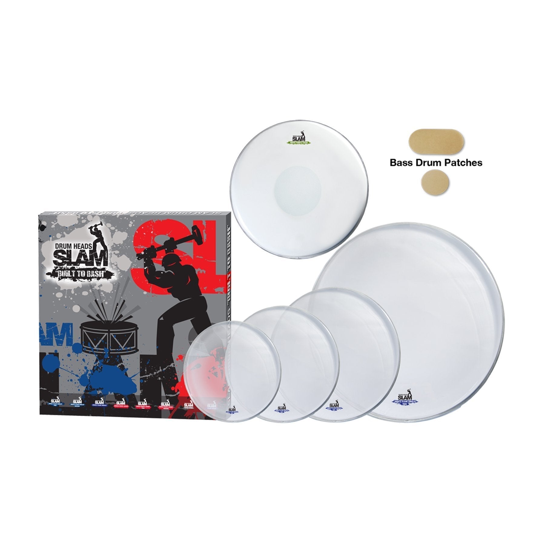 Slam Single Ply Clear Medium Weight Drum Head Pack (10"T/12"T/16"T/14"S/22"BD)-SDHP-1PCL-MF22-16