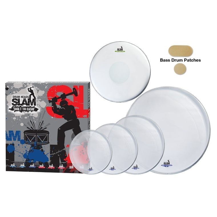 Slam Single Ply Clear Medium Weight Fusion 22 Drum Head Pack (10