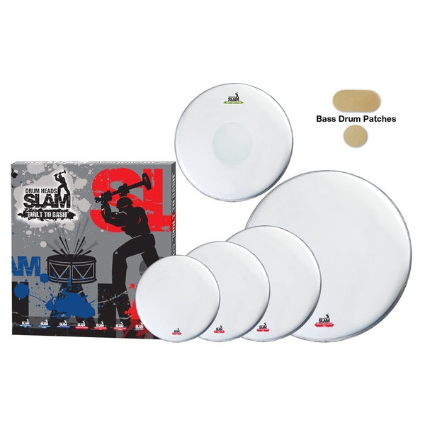 Slam Single Ply Smooth Coated Thin Weight Drum Head Pack (10"T/12"T/14"T/14"S/20"BD)-SDHP-1PCT-TF