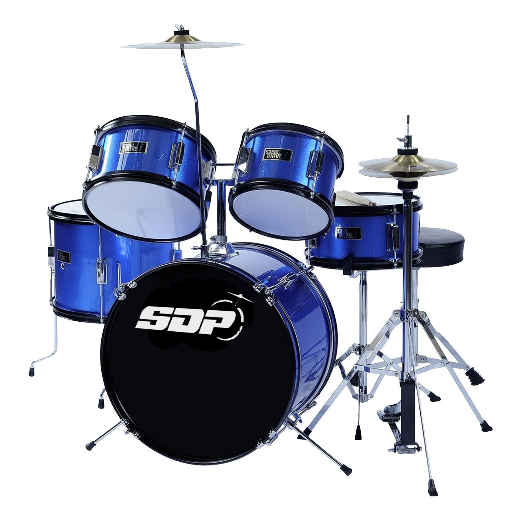 Sonic Drive 5-Piece Junior Drum Kit (Metallic Blue)-SDJ-40-MBL