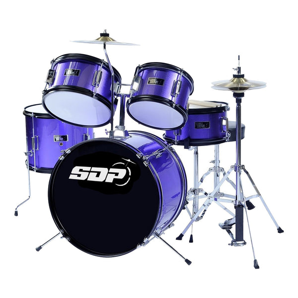 Sonic Drive 5-Piece Junior Drum Kit (Metallic Purple)-SDJ-40-PUR